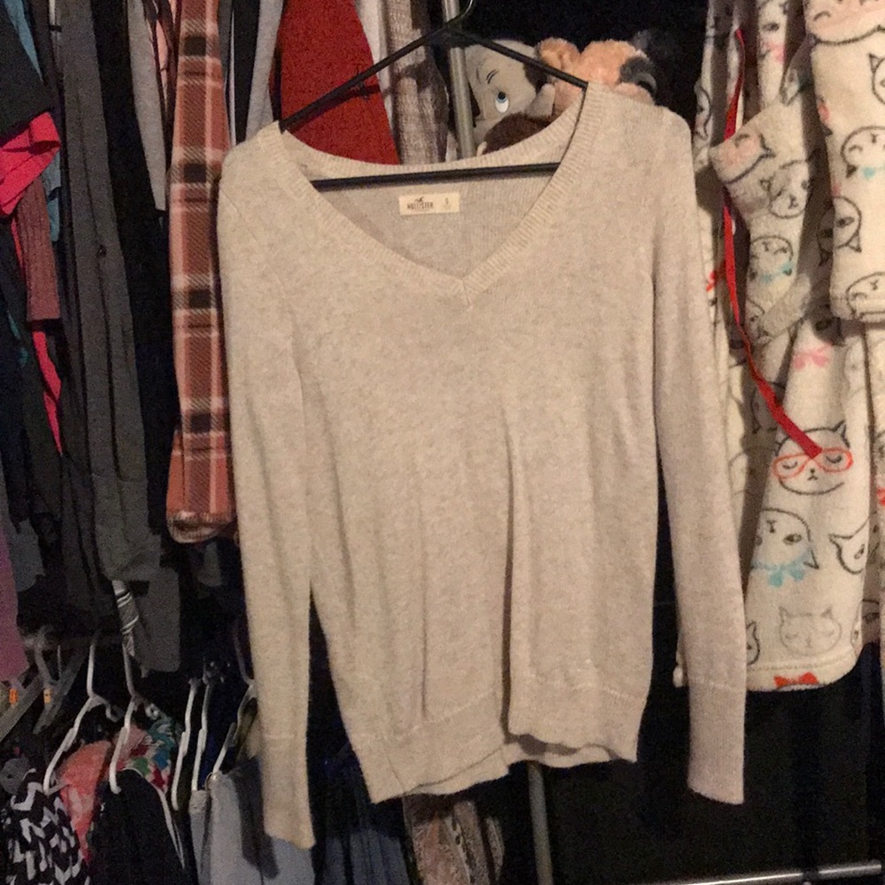 Hollister knitted sweat shirt in cream